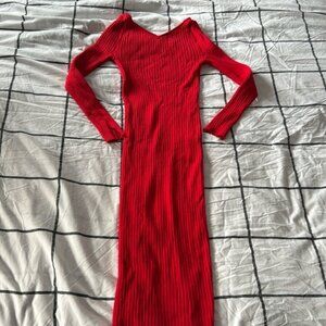 HM Red Bodycon Maxi Dress